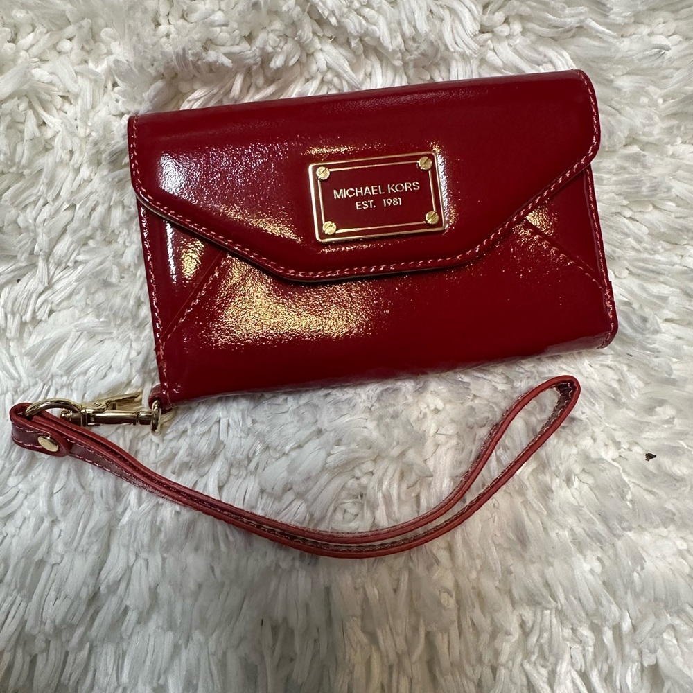 Michael Kors Cherry Red Patent Wristlet
